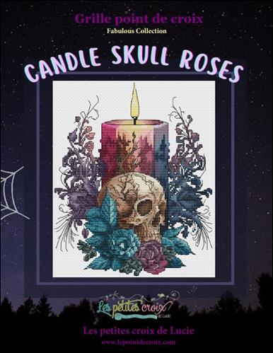 Candle Skull Roses - Grille point de croix