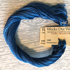 Americana Weeks Dye Works 6 Strand Hand-Dyed Embroidery Floss