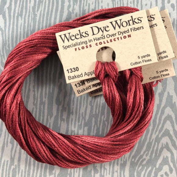 Baked Apple Weeks Dye Works 6 Strand Hand-Dyed Embroidery Floss