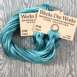 Capri Weeks Dye Works 6 Strand Hand-Dyed Embroidery Floss