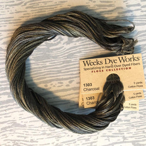 Charcoal Weeks Dye Works 6 Strand Hand-Dyed Embroidery Floss