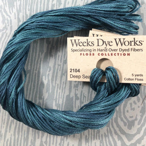 Deep Sea Weeks Dye Works 6 Strand Hand-Dyed Embroidery Floss