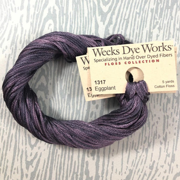 Eggplant Weeks Dye Works 6 Strand Hand-Dyed Embroidery Floss