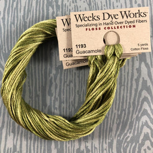 Guacamole Weeks Dye Works 6 Strand Hand-Dyed Embroidery Floss