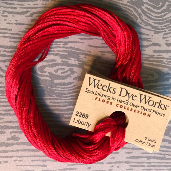 Liberty Weeks Dye Works 6 Strand Hand-Dyed Embroidery Floss