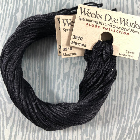 Mascara Weeks Dye Works 6 Strand Hand-Dyed Embroidery Floss