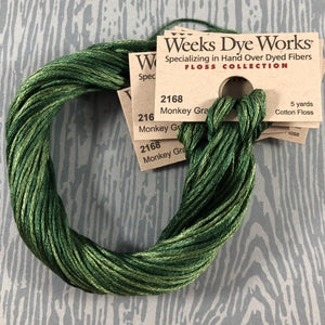 Monkey Grass Weeks Dye Works 6 Strand Hand-Dyed Embroidery Floss