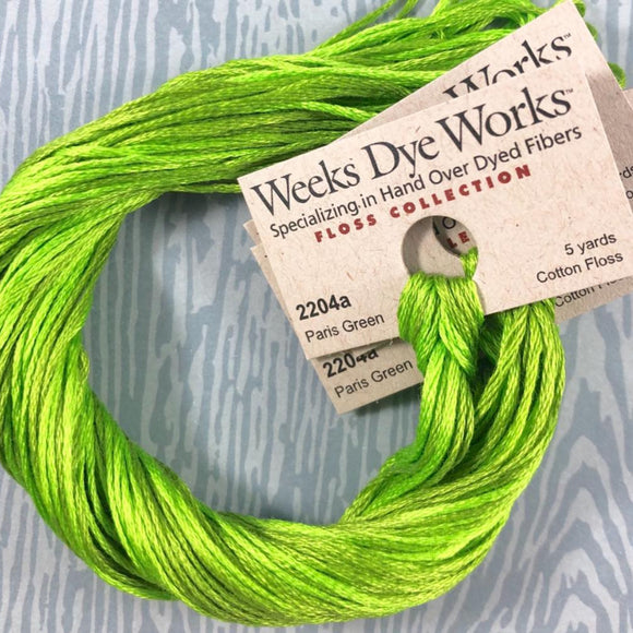 Paris Green Weeks Dye Works 6 Strand Hand-Dyed Embroidery Floss