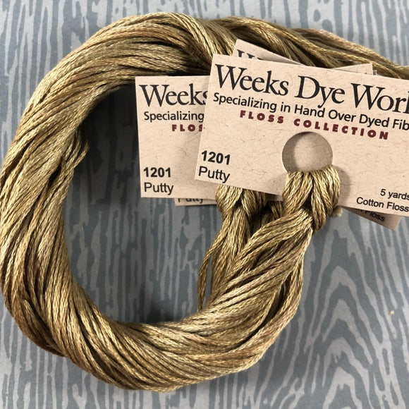 Putty Weeks Dye Works 6 Strand Hand-Dyed Embroidery Floss
