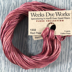 Red Pear Weeks Dye Works 6 Strand Hand-Dyed Embroidery Floss