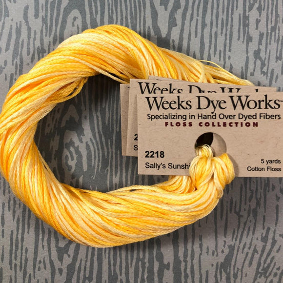 Sally's Sunshine Weeks Dye Works 6 Strand Hand-Dyed Embroidery Floss