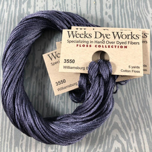 Williamsburg Blue Weeks Dye Works 6 Strand Hand-Dyed Embroidery Floss