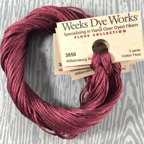 Copy of Williamsburg Red Weeks Dye Works 6 Strand Hand-Dyed Embroidery Floss