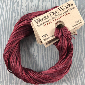 Williamsburg Weeks Dye Works 6 Strand Hand-Dyed Embroidery Floss